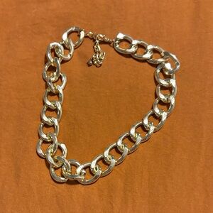 Gold chain statement necklace